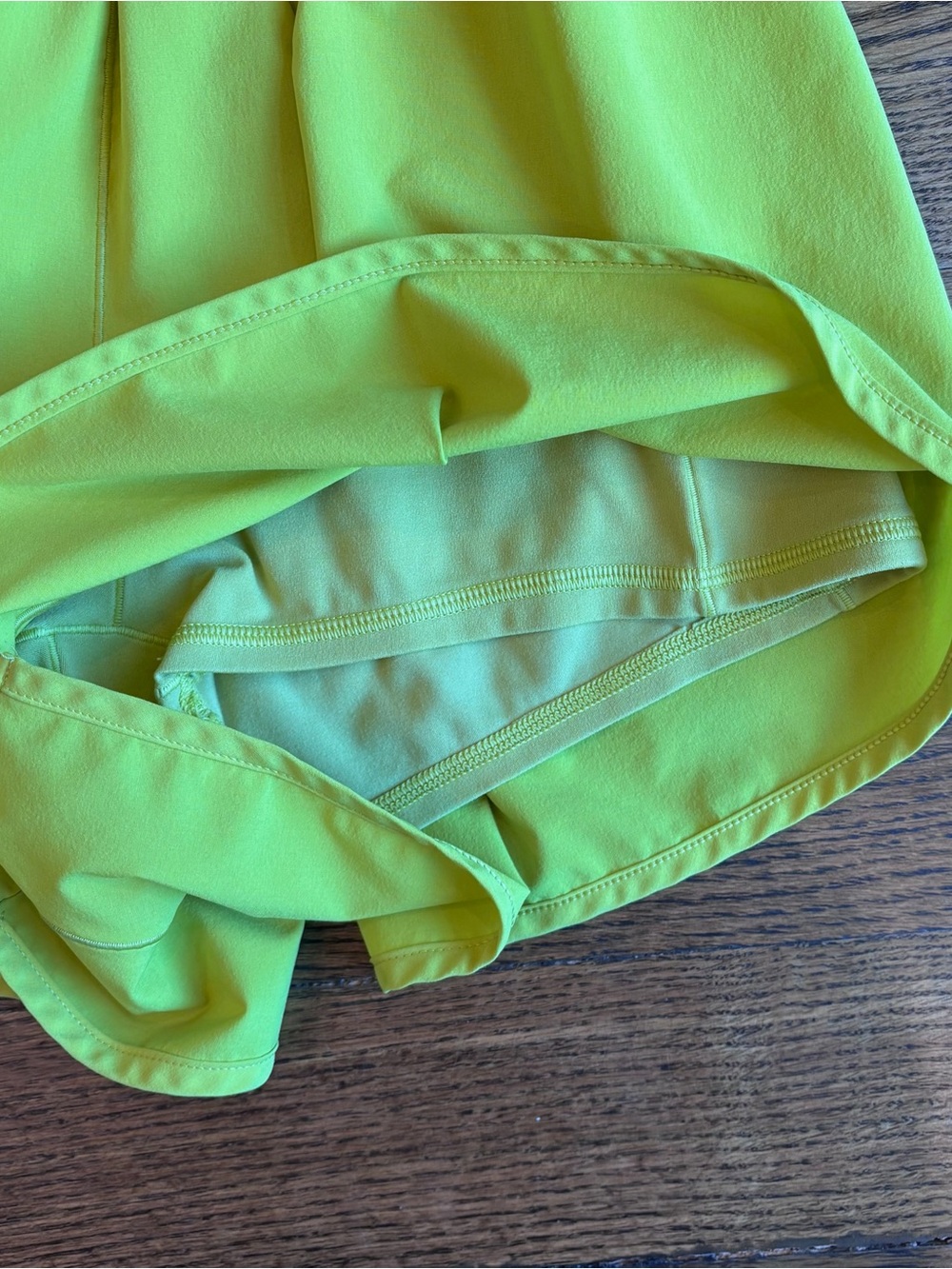 Offline by Aerie High-Waist Smocked Neon Lime Running Shorts | Green | Size M - Picture 5 of 6